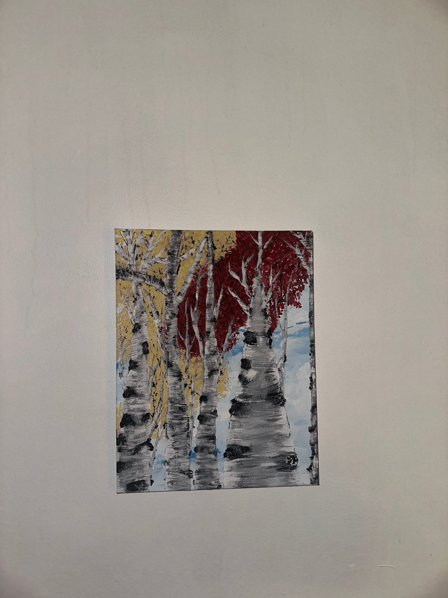 Fall Paper Birch Painting